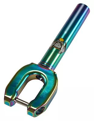 £14.99 • Buy Rainbow Neochrome Fat Thread Less Scooter Forks Pro Stunt Scooter 110mm Wheels