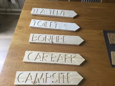 £10 • Buy 3 X Handmade Own Text Reclaimed Rustic Wooden Arrow Signs Party Campsite Camping