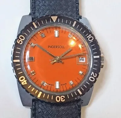 Rare Vintage Mens Swiss Ingersoll Sealion Diver Style Watch New Old Stock 60-70s • $186.50