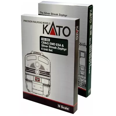 Kato N Scale Cb&q Emd E5a & Silver Streak Zephyr 6 Unit Set - #106-090 - New! • $199.95