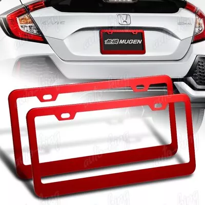 2 X Red Aluminum Alloy Car License Plate Frame Cover Front Or Rear US Size • $10.49