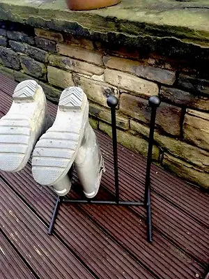2 Pairs Wrought Iron Welly Wellington Boot Rack Stand 3/4/5/6 Available • £29.99