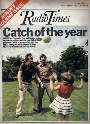 Radio Times 25 Aug 1973 . Match Of The Day Front Cover . Bank Holiday Issue • £19.99