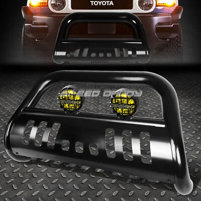 Matte Black 3 Bull Bar Grille Guard+yellow Fog Light For 07-14 Toyota Fj Cruiser • $151.38