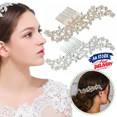 Wedding Hair Pin Clip Crystal Bridal Rhinestone Combs Diamante Slide New • $13.98