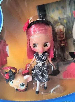 Blythe Llittlest Pet Shop Buckles And Bows Mini Blythe Doll Pink Hair • $50