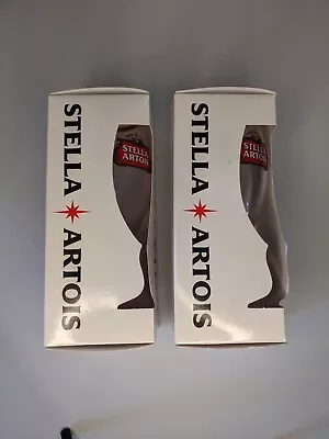 2x Stella Artois Chalice Half Pint 10oz Beer Glass Nucleated In Gift Box CE M19 • £6.99