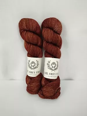 Lot Of 2 Earl Grey Fiber Co Fingering Gunpowder Sock Yarn Rose Gold Merino Wool • $52.95