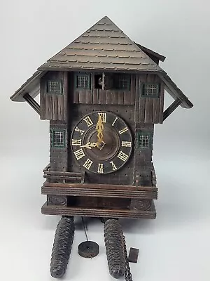 Rare German Black Forest  Chalet Cuckoo Clock Late 19th Century • $559.51