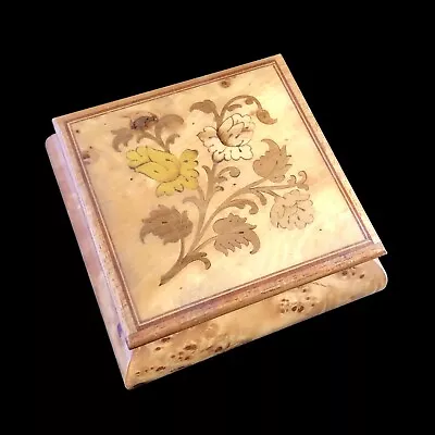 £10 • Buy Vintage Music Jewellery Wooden Box Inlaid Marquetry Sorento Italy Unworking