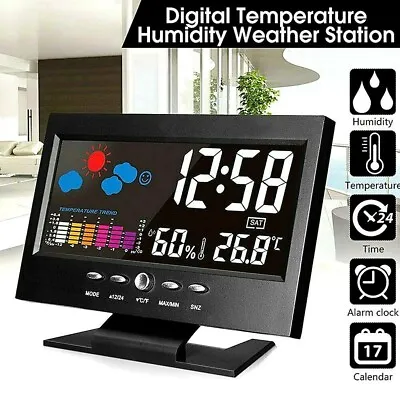 $16.69 • Buy Digital Clock LED Display Desk Table Temperature Alarm Time Modern Home Decor AU