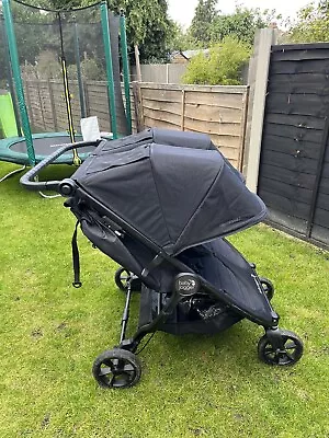 £430 • Buy Baby Jogger City Mini GT2 Double Opulent Black Pushchair With Stand Board