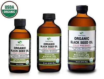 Organic Black Seed Oil - 100% Pure Cold Pressed Cumin Nigella Sativa Fresh Bulk • $24.95