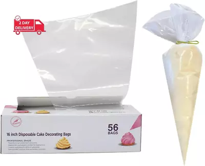 Piping Bag - Disposable Cake Decorating Bag 56 Count (16 Inch Clear) • $36.47