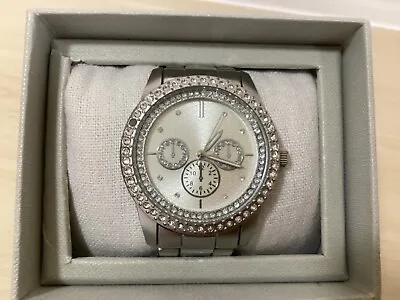 £12 • Buy Next Ladies Silver Watch - Chunky Diamanté