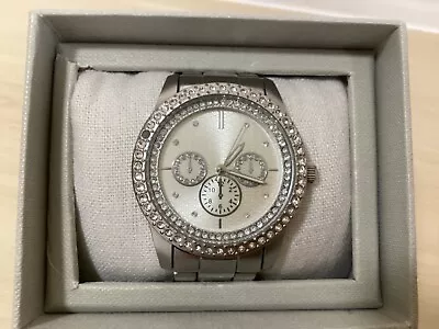£12 • Buy Next Ladies Silver Watch - Chunky Diamanté
