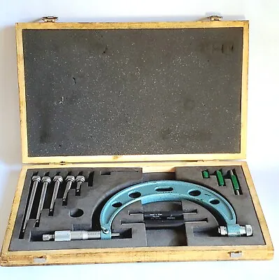 MITUTOYO 104-137 Outside Micrometer 0-6” Set .001  Carbide W/Standards & Case • $229.95