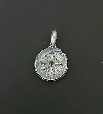 $279.99 • Buy David Yurman 925 Sterling Silver Maritime Compass Amulet Diamond Disc Pendant 