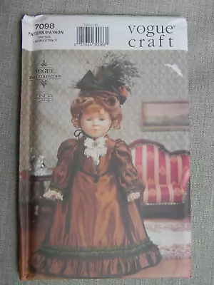 Vogue Craft  7098 18  Doll Clothing Sewing Pattern American Girl New Uncut • $8.88