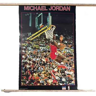 Vtg 1987 Michael Jordan 1 NBA Rookie Dunk Champ Starline Poster 22.5 X 34 • $79.99