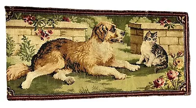 Vintage Cat And Dog Rug 55“ X 27“  • $3