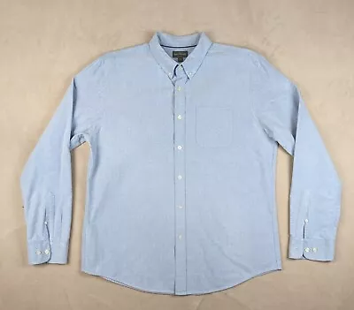 LL Bean Signature Large Mens Shirt Slim Casual Oxford Chambray Thick • $23.13
