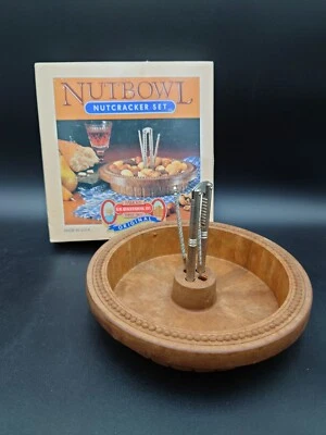 $31.99 • Buy Vintage H.M. Quackenbush Rustic Nut Bowl Nutcracker Pick RARE Set Made In USA NY