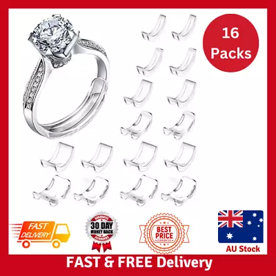 16 Packs Ring Size Adjuster Invisible Fit Any Ring Guard Spacer (8 Sizes) | NEW • $13.09