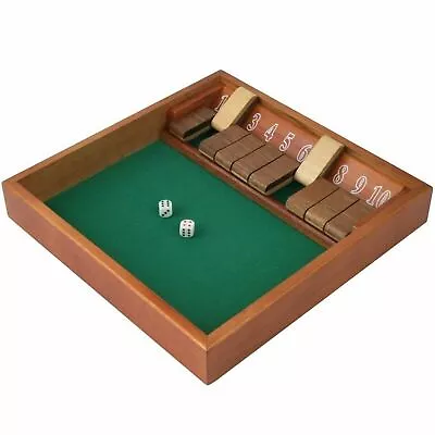 Shut The Box Dice Game Party Game -10 Digit Zero Out Wooden Box Game • $16.99