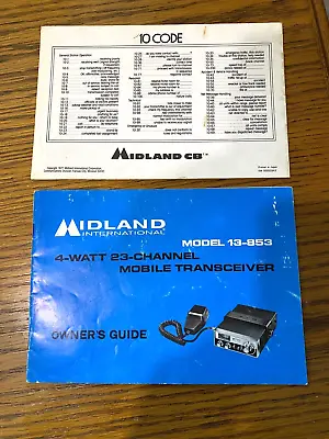 Vtg Midland CB Radio Transceiver 23 Channel Model 13 853 Operating Manual • $9.99