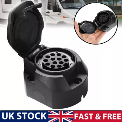 13 Pin Socket Euro Female Plug Trailer Caravan Lighting Connector Towing Towbar • £6.99