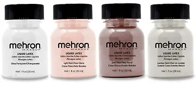 Mehron Makeup Liquid Latex W/ Brush-1oz-Special Effects- HalloweenMovies- Pick. • $8.95