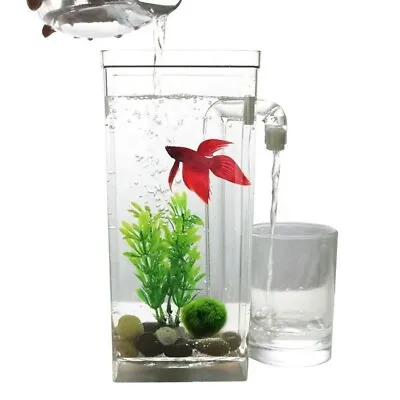 £14.99 • Buy Small Fish Tank Self Cleaning Aquarium Complete Kit With Light Gravity Clean