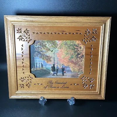 P Graham Dunn Handmade By Amish Picture Frame With Scene Solid Wood Religious  • $17.95