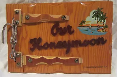 £19.87 • Buy 1940s WOOD PHOTO ALBUM Our Honeymoon Fort Lauderdale, Beach FL 12 X 8 