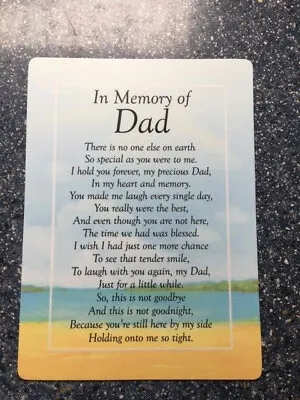 £2.99 • Buy Dad Waterproof Memorial Grave Card Graveside Remembrance Poem Grave Keepsake