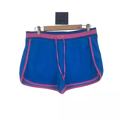 Vintage Juicy Couture Terry Cloth Retro Shorts Large Blue Drawstring Y2K EUC HTF • $39.99