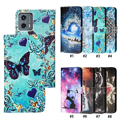 Leather Magnetic Case For MOTO G Power 2023 G200 G71 Phone Cover Wallet Painted • $11.67