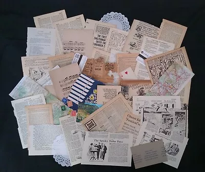 Vintage Junk Journal Paper Ephemera Scrapbook Collage Bundle Music 40+ Pieces • £4.99