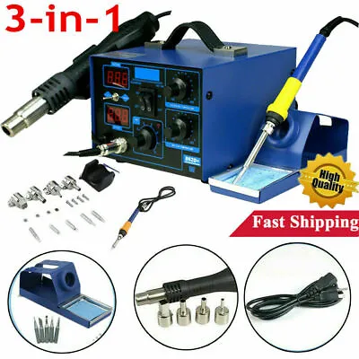 862D+ 700W Digital SMD Iron Soldering Welding Rework Station W/ Hot Air Gun Kit • $75.99