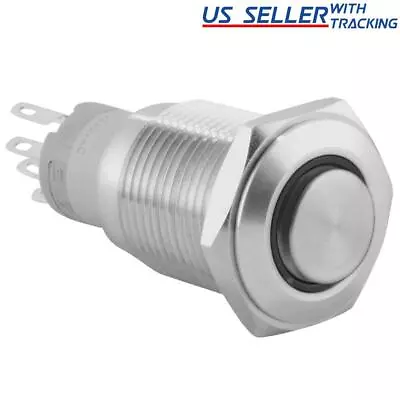 5/8  Starter Switch/Boat Horn Momentary Push Button Silver Metal LED 16mm • $7.79