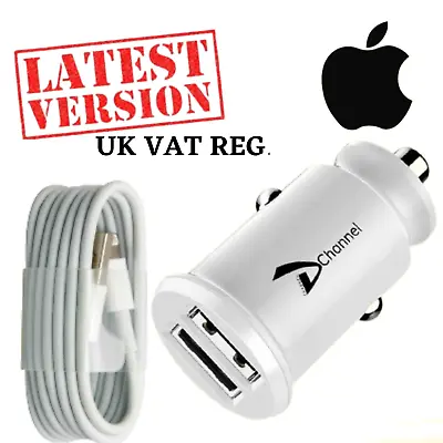 £2.99 • Buy SUPER FAST Dual In Car Charger For Apple IPhone 13 12 11 X 8 7 6s Plus 1 X CABLE