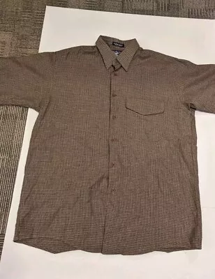 Burberry's Brown Plaid Button Up Shirt (Medium) Made USA • $19.99