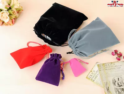 Luxury Soft Velvet Pouches Bag Jewellery Drawstring Wedding Party Gift 15X20CM • £2.39