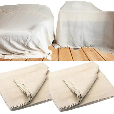 Cotton Dust Sheets Painting Decorating Large Heavy Duty Protection Cover Twill • £7.99