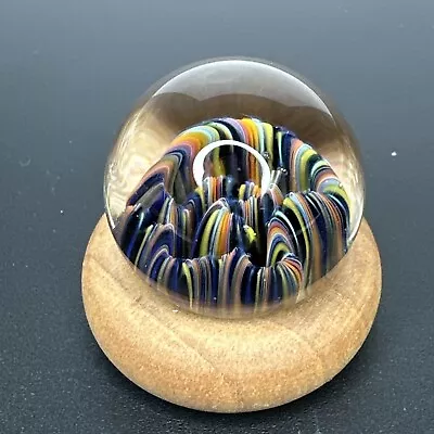 Handmade Contemporary Art Glass Marble 1.12  Multicolor Cane Implosion MIB Boro • $39.99