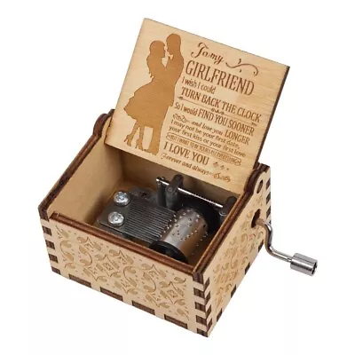 You Are My Sunshine Wooden Hand Crank Music Box Engraved Gift To My Girlfriend • £6.68