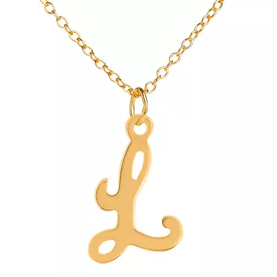 9ct Gold Necklace Letter Gift Pendant Initial With 16'' Trace Chain Charm A-Z • £49.99