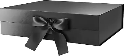 Large Gift Box With Lid For Present 13X9.7X3.4 Inches Black Magnetic Gift Box W • $17.91