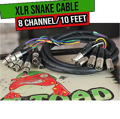 XLR Snake Cable Patch - FAT TOAD 8-Channel Pro Audio Mic Cord Mixer Sound Stage • $33